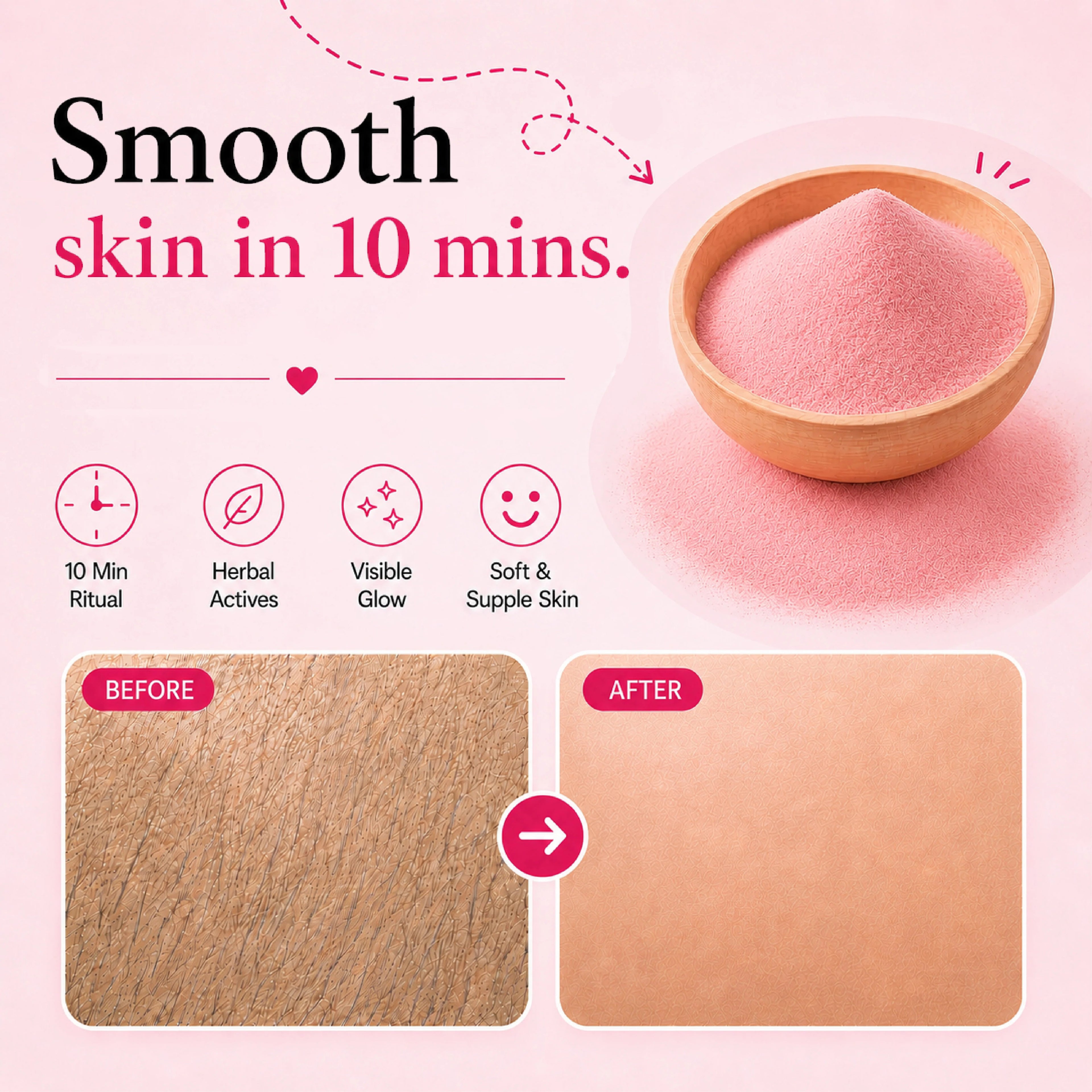 4-in-1 Rose Body Hair Removal Wax Powder Mask