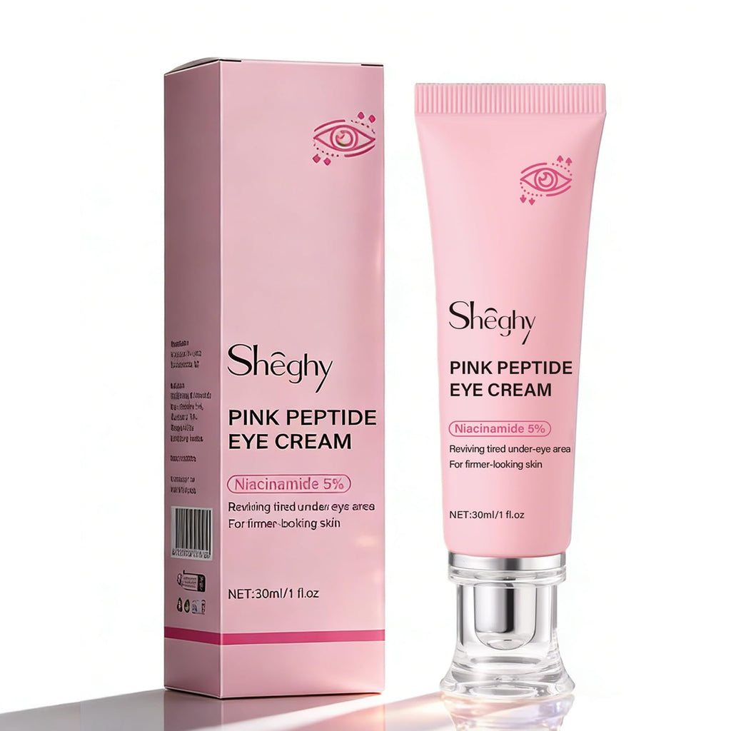 Pink Peptide Eye Serum Cream, Hydrating & Firming Eye Cream for Dark Circles, Anti-Aging Treatment 1.01fl.oz