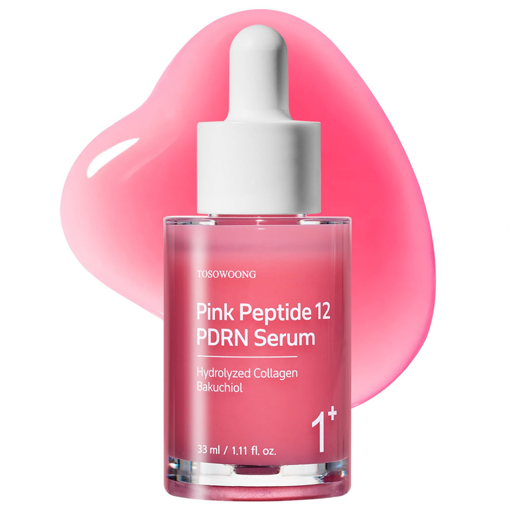 TOSOWOONG Pink Peptide 12 PDRN Serum With Salmon DNA PDRN 10,320ppm, 12 Peptides 1.11 fl.oz.