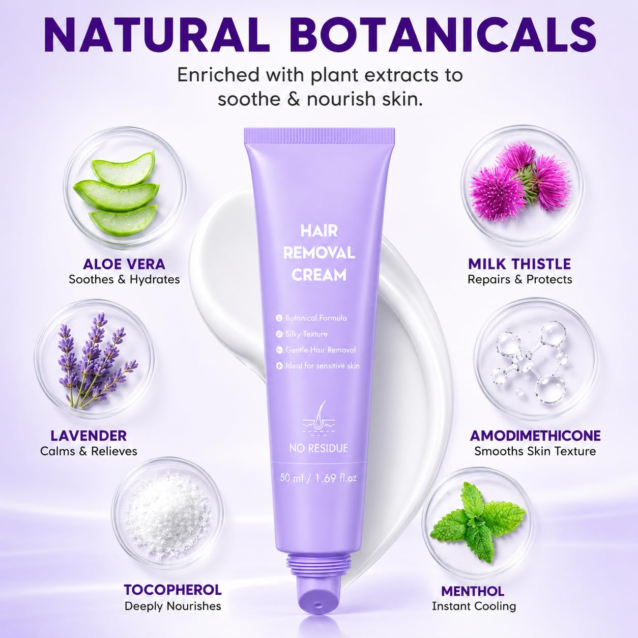 Hair Removal Cream, Facial Hair Removal Cream for Women with Soothing Cream,Facial Hair Remover for All Skin Types, Face Hair Remover for Upper Lip, Peach Fuzz, Chin & Sideburns