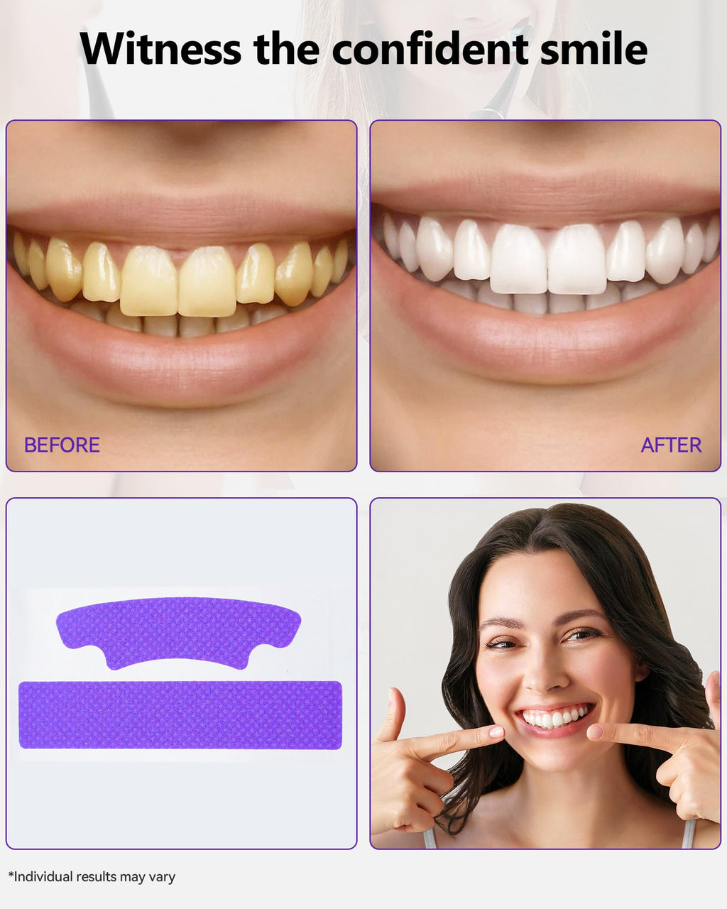 Teeth Whitening Strips 14 Treatments, Enamel Safe for Sensitive Tooth