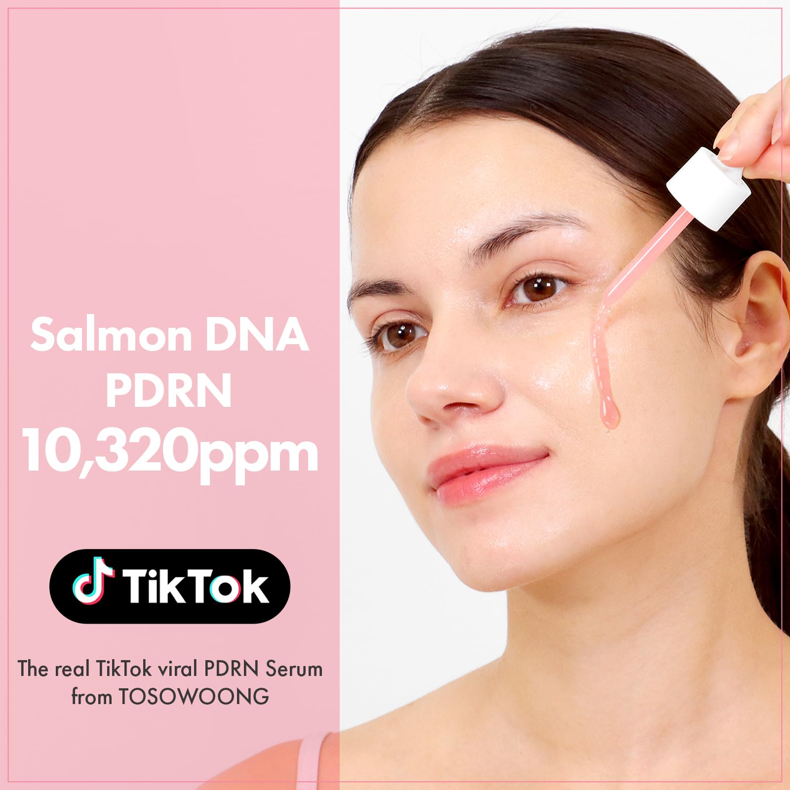 TOSOWOONG Pink Peptide 12 PDRN Serum With Salmon DNA PDRN 10,320ppm, 12 Peptides 1.11 fl.oz.