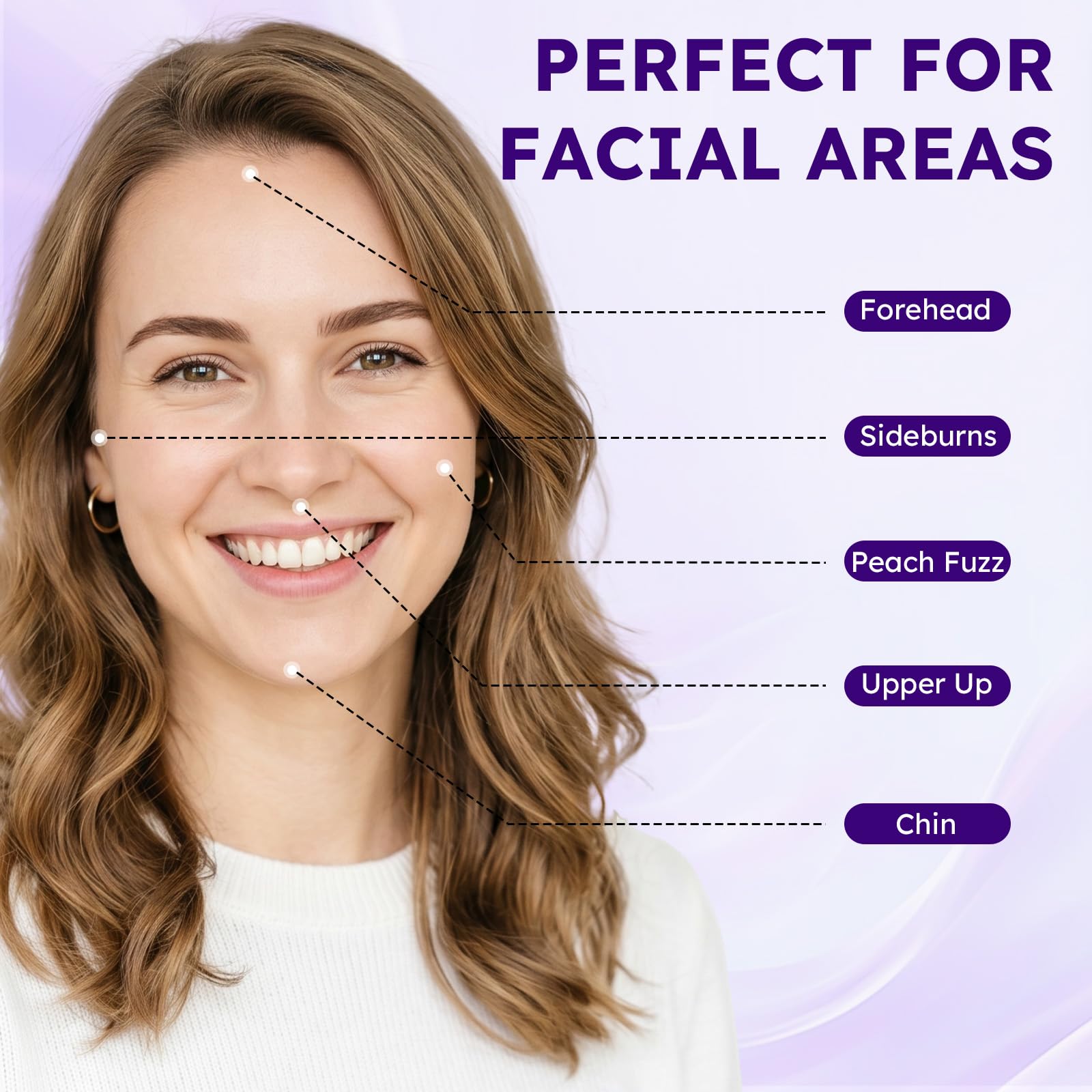 Hair Removal Cream, Facial Hair Removal Cream for Women with Soothing Cream,Facial Hair Remover for All Skin Types, Face Hair Remover for Upper Lip, Peach Fuzz, Chin & Sideburns
