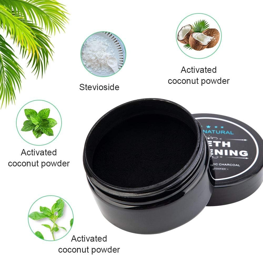 Teeth Whitening Charcoal Powder, Activated Charcoal Tooth Cleaning Powder, Natural Toothpaste Alternative | Organic and Chemical Free