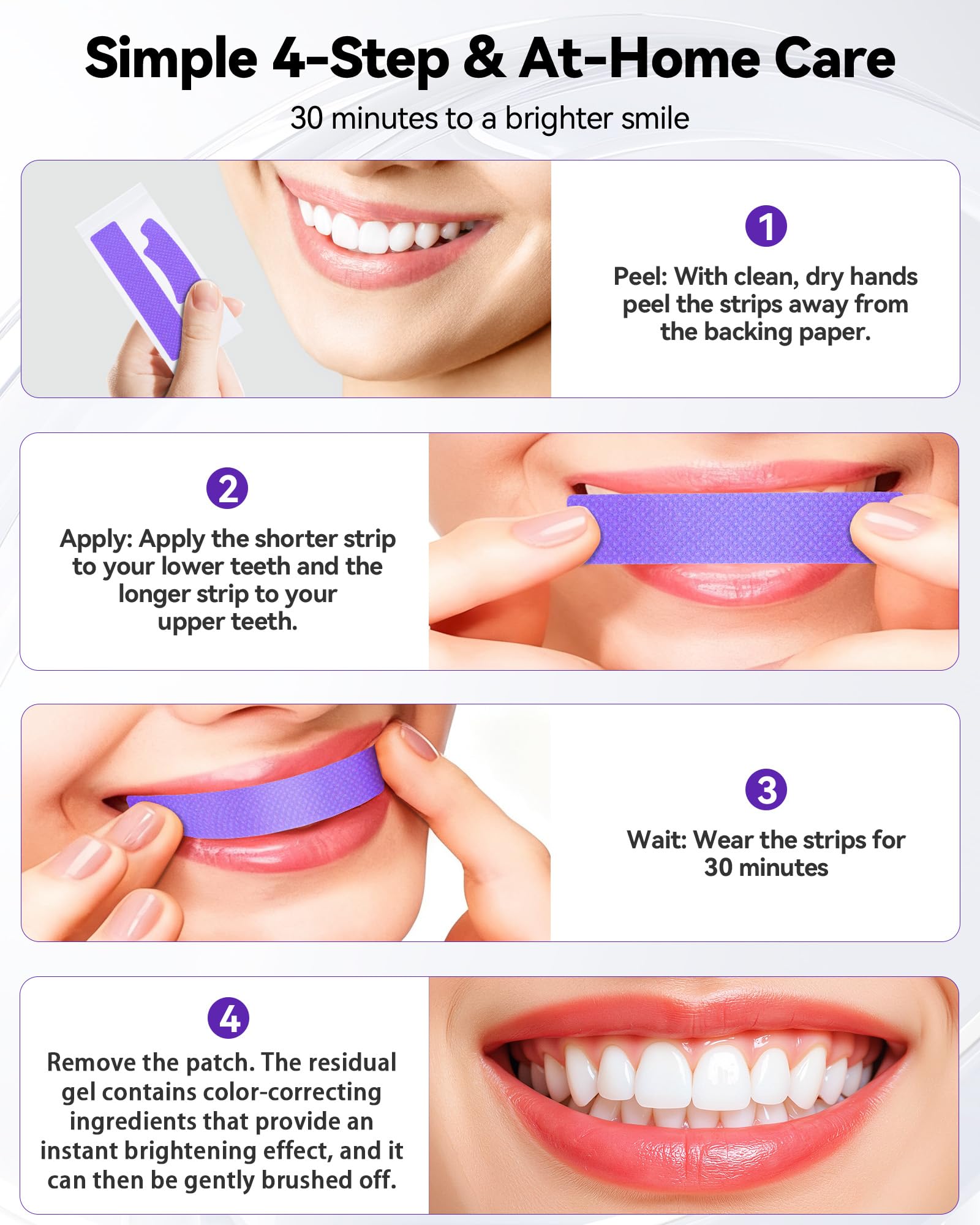 Teeth Whitening Strips 14 Treatments, Enamel Safe for Sensitive Tooth