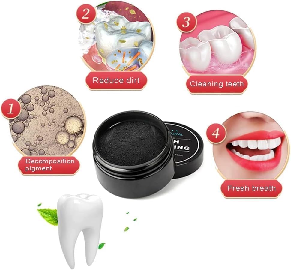 Teeth Whitening Charcoal Powder, Activated Charcoal Tooth Cleaning Powder, Natural Toothpaste Alternative | Organic and Chemical Free