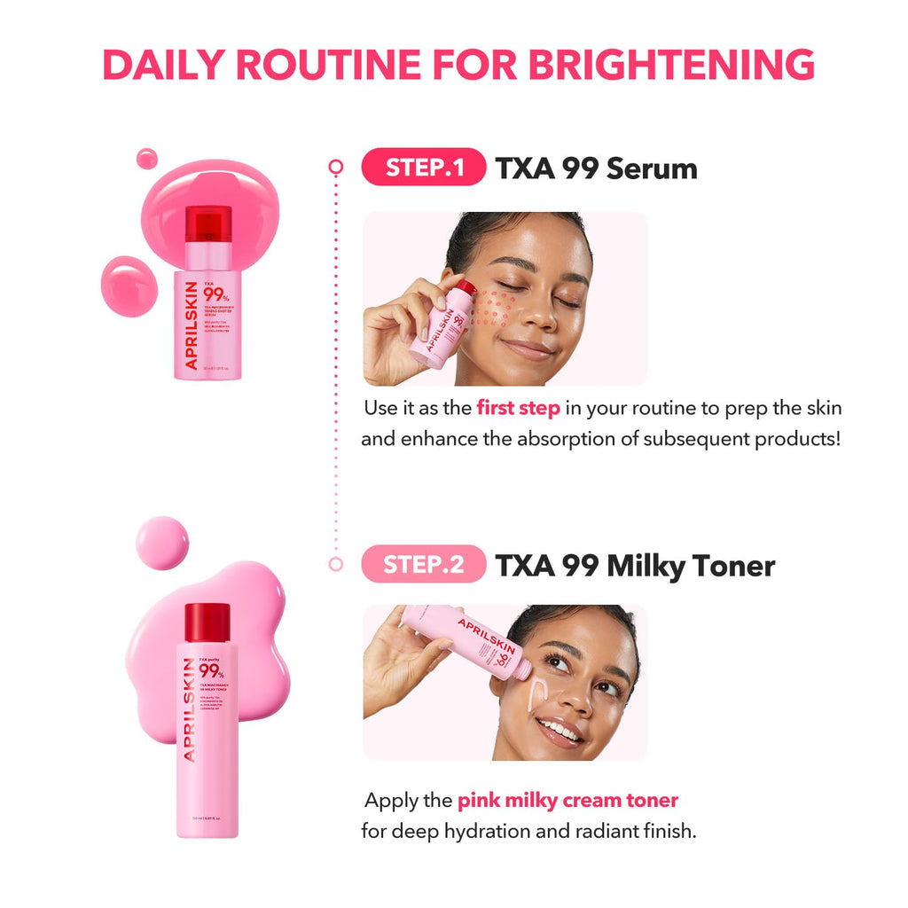 APRILSKIN TXA+Niacinamide 99 Pink Milky Toner | 99% High-Purity | 5.07 fl.oz.