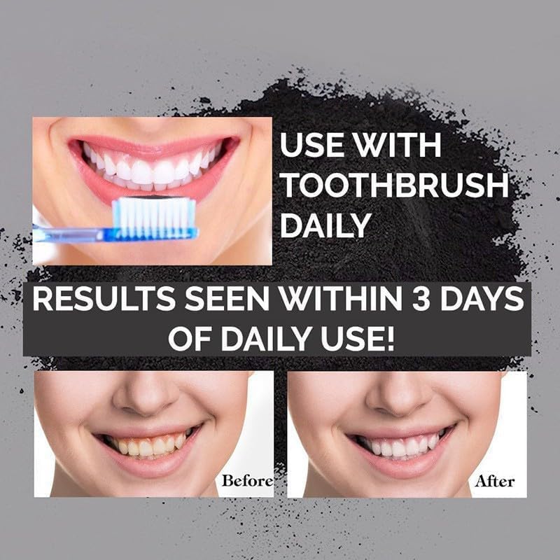 Teeth Whitening Charcoal Powder, Activated Charcoal Tooth Cleaning Powder, Natural Toothpaste Alternative | Organic and Chemical Free