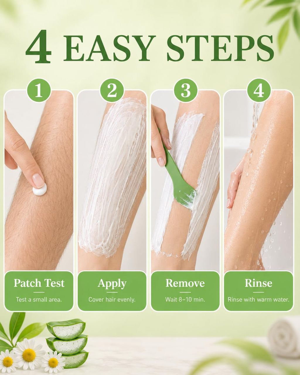 Hair Removal Cream for Women, 6.76 Fl Oz Gentle Depilatory Cream for Legs, Arms, Underarms, Bikini Line, Fast Body Hair Remover with Smooth Skin Finish, Sensitive Skin Care