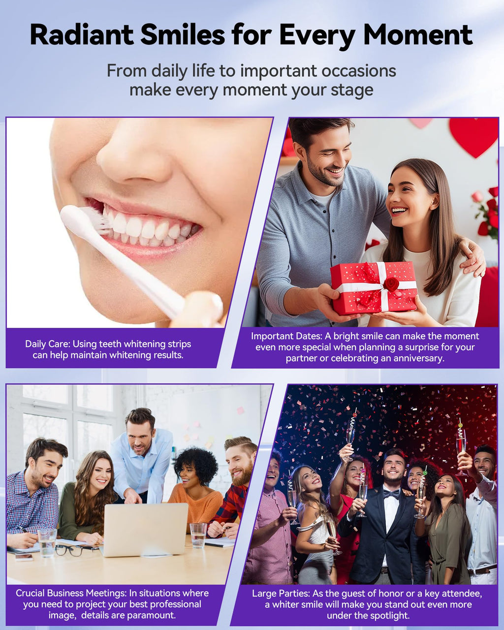 Teeth Whitening Strips 14 Treatments, Enamel Safe for Sensitive Tooth