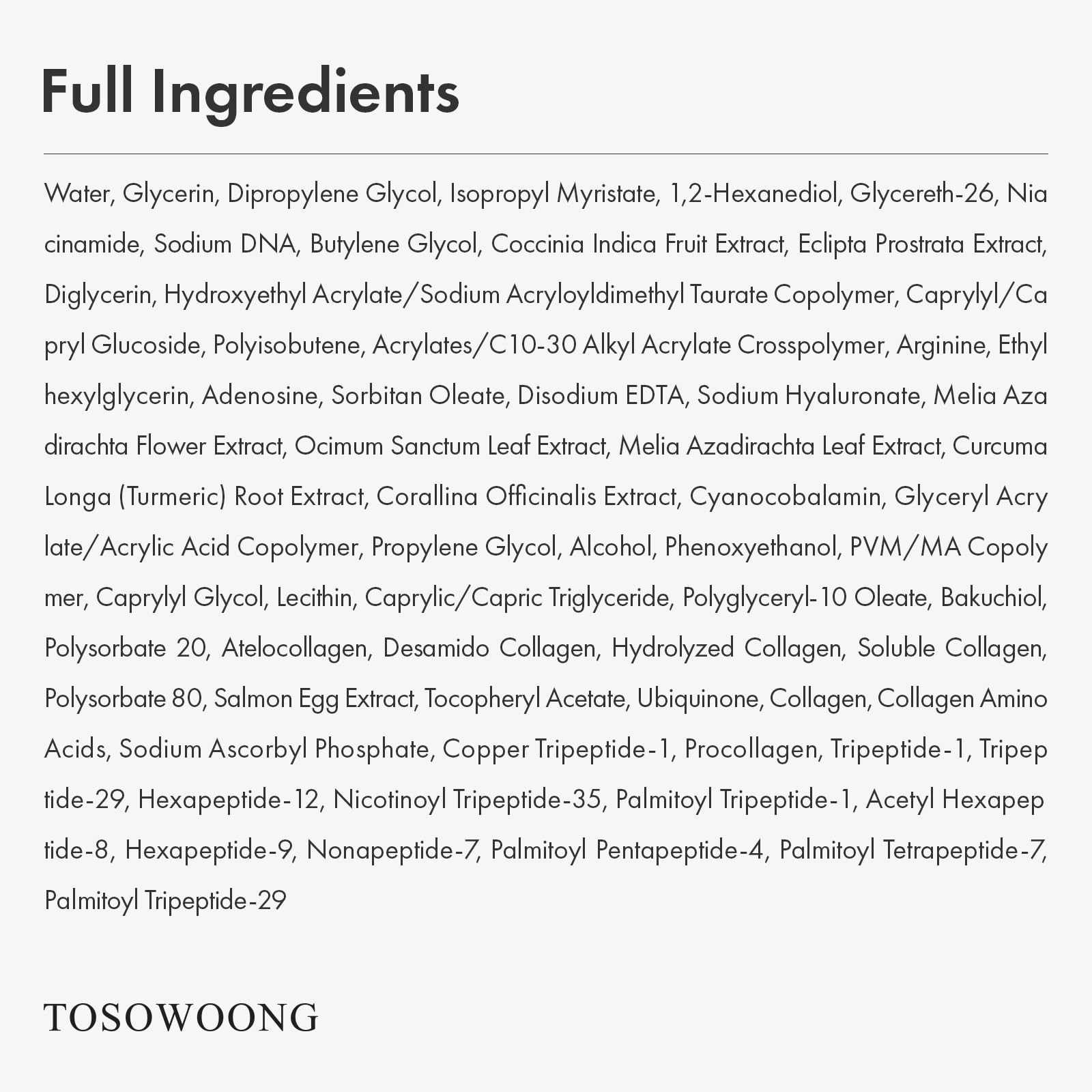 TOSOWOONG Pink Peptide 12 PDRN Serum With Salmon DNA PDRN 10,320ppm, 12 Peptides 1.11 fl.oz.