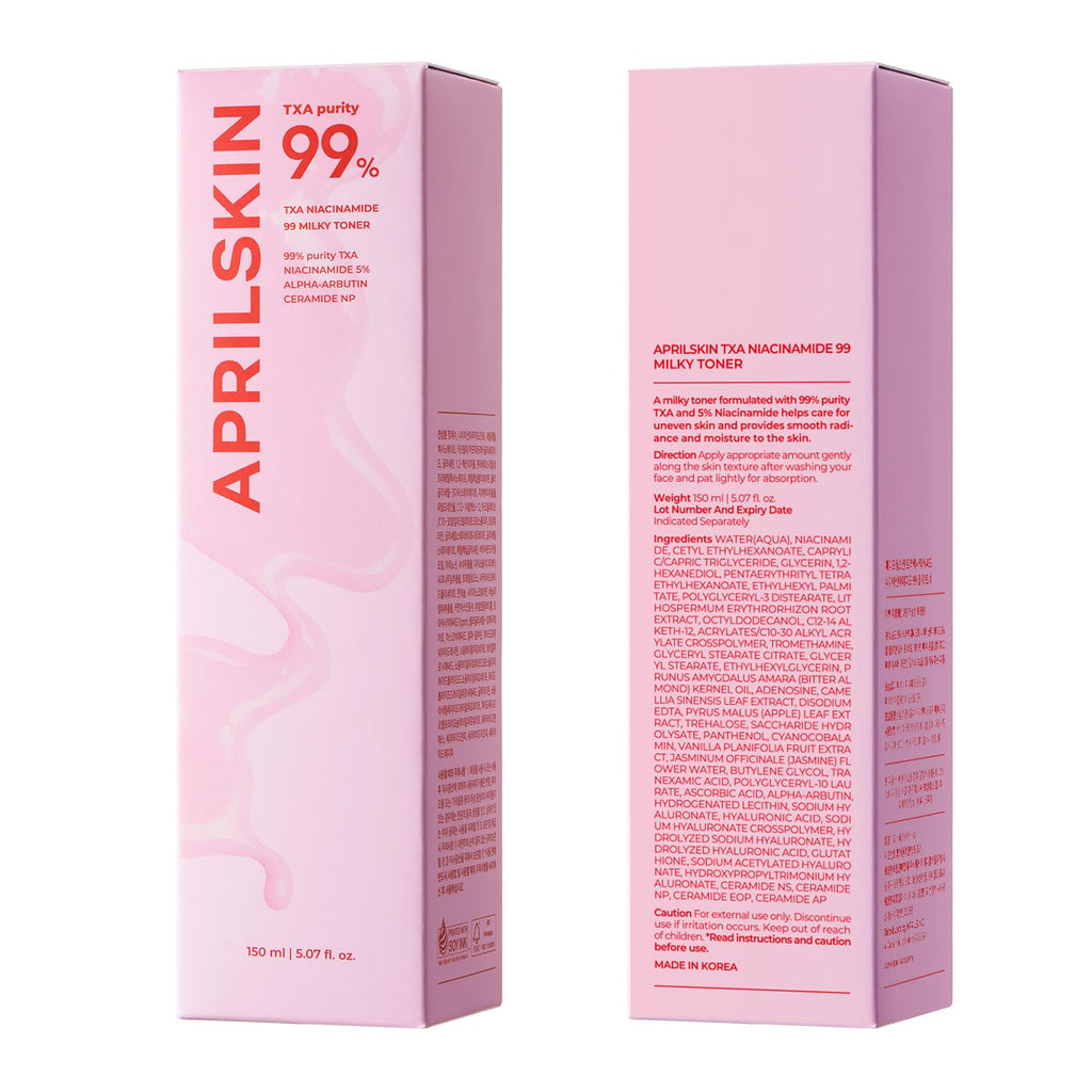 APRILSKIN TXA+Niacinamide 99 Pink Milky Toner | 99% High-Purity | 5.07 fl.oz.